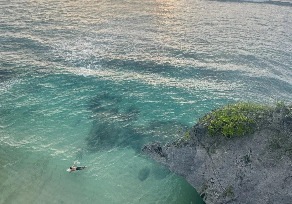 Biggest travel trend of transformative retreat, a swim on a sea.